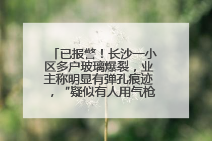 已报警！长沙一小区多户玻璃爆裂，业主称明显有弹孔痕迹，“疑似有人用气枪打鸟造成”